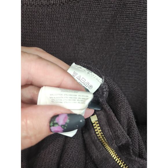 Michael kors Women's L Brown soft Professional classic sweater W zipper detail. - Picture 10 of 14
